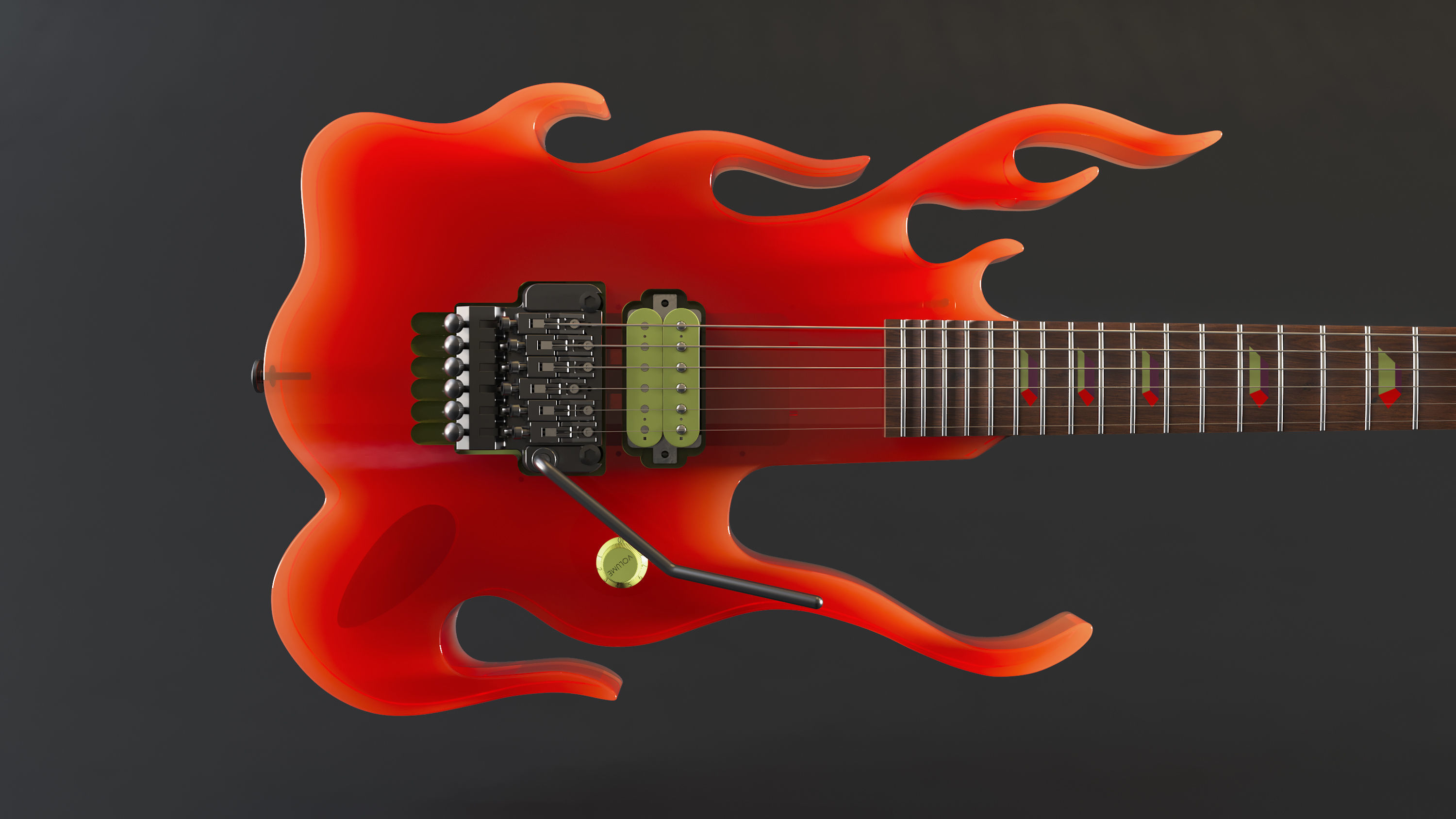 Ibanez Steve Vai 1987 Flame High Poly 3D model_5