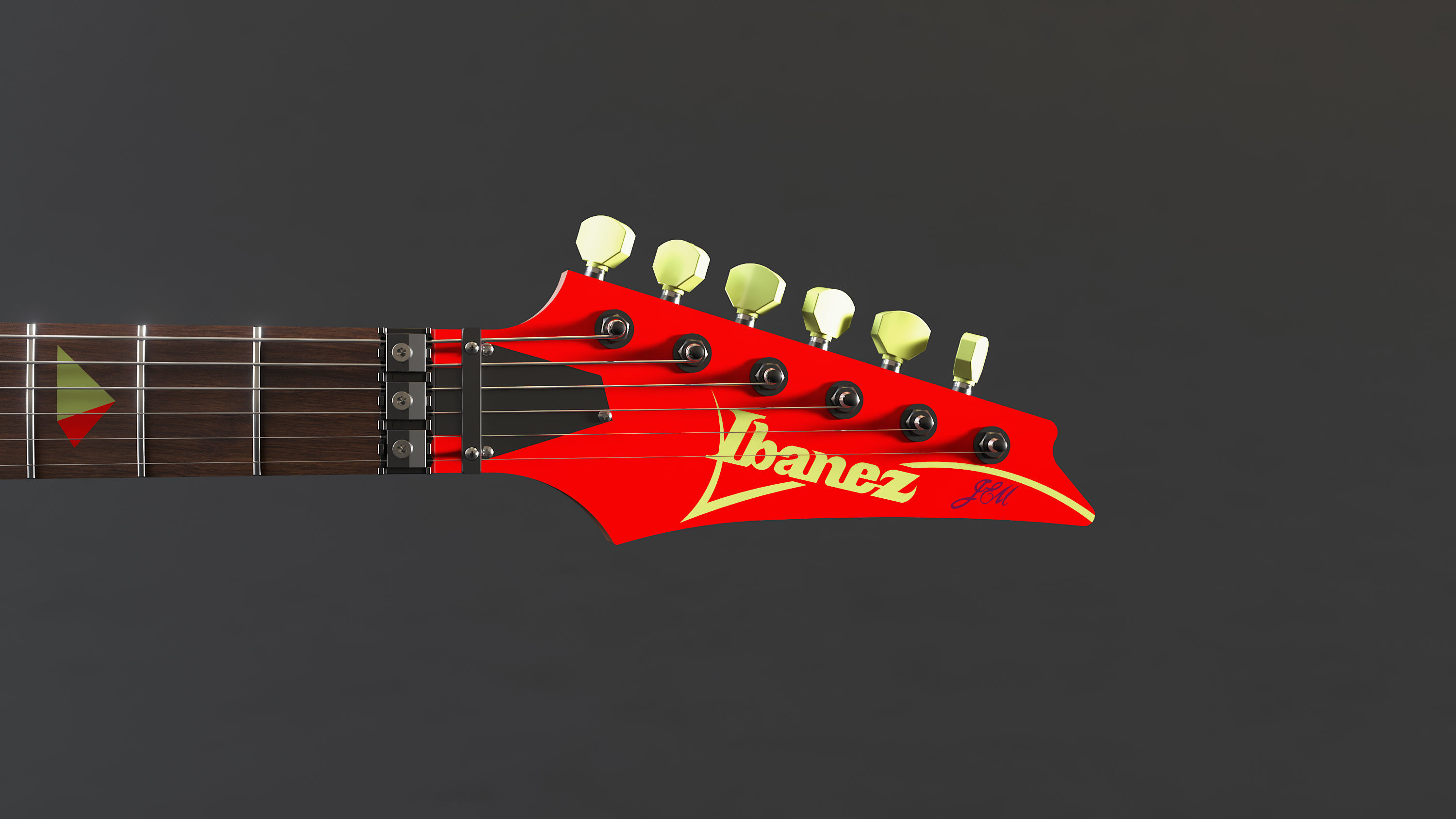 Ibanez Steve Vai 1987 Flame High Poly 3D model_1