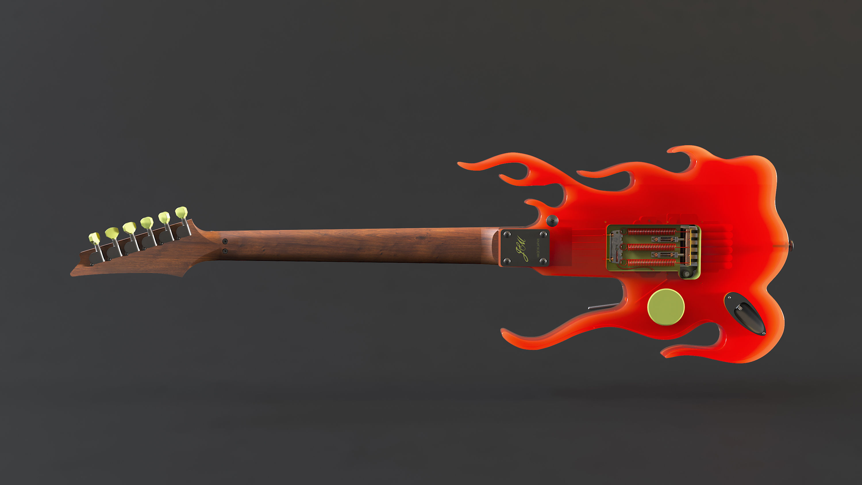 Ibanez Steve Vai 1987 Flame High Poly 3D model_3
