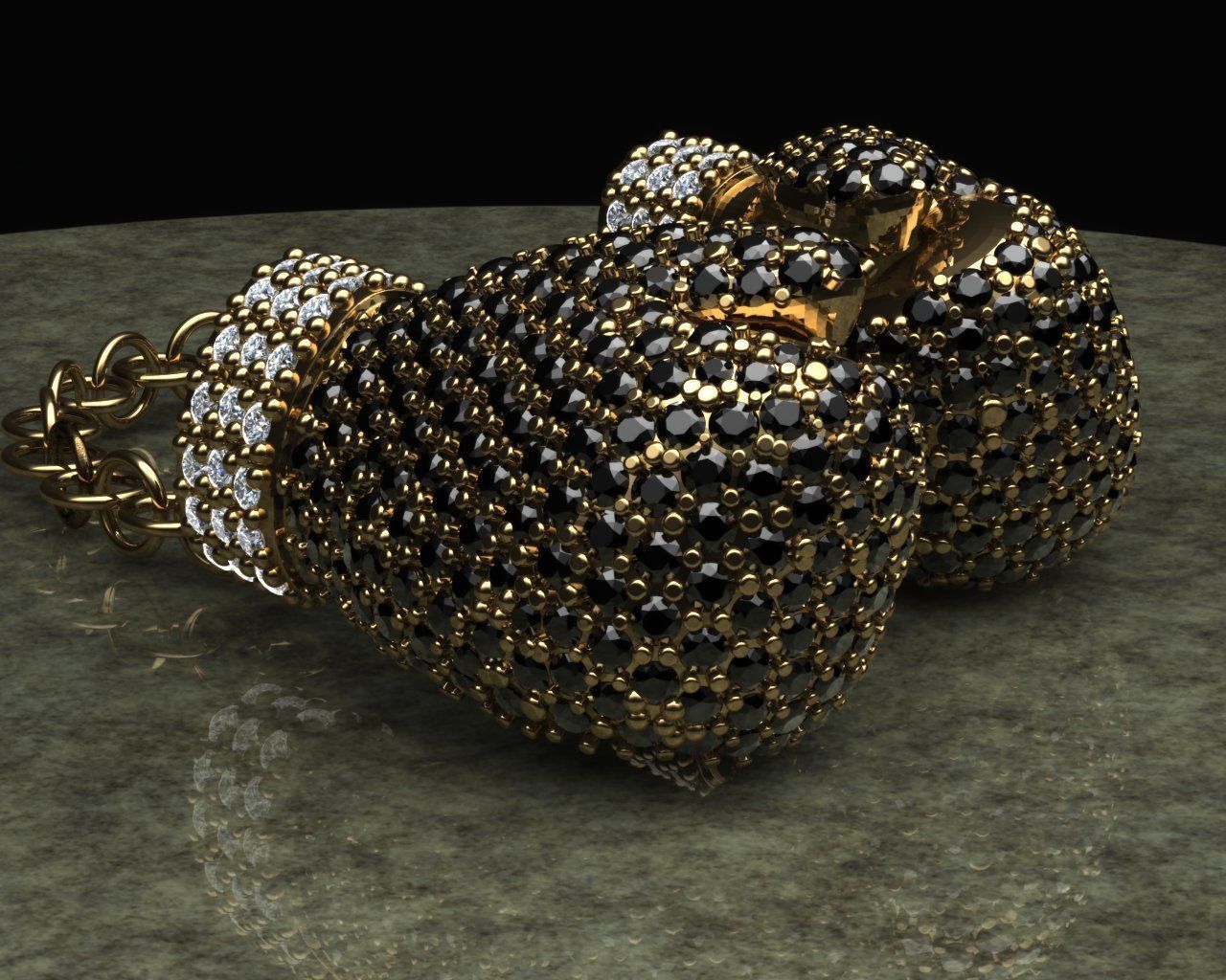 Diamond Boxing Gloves 3D print model_1