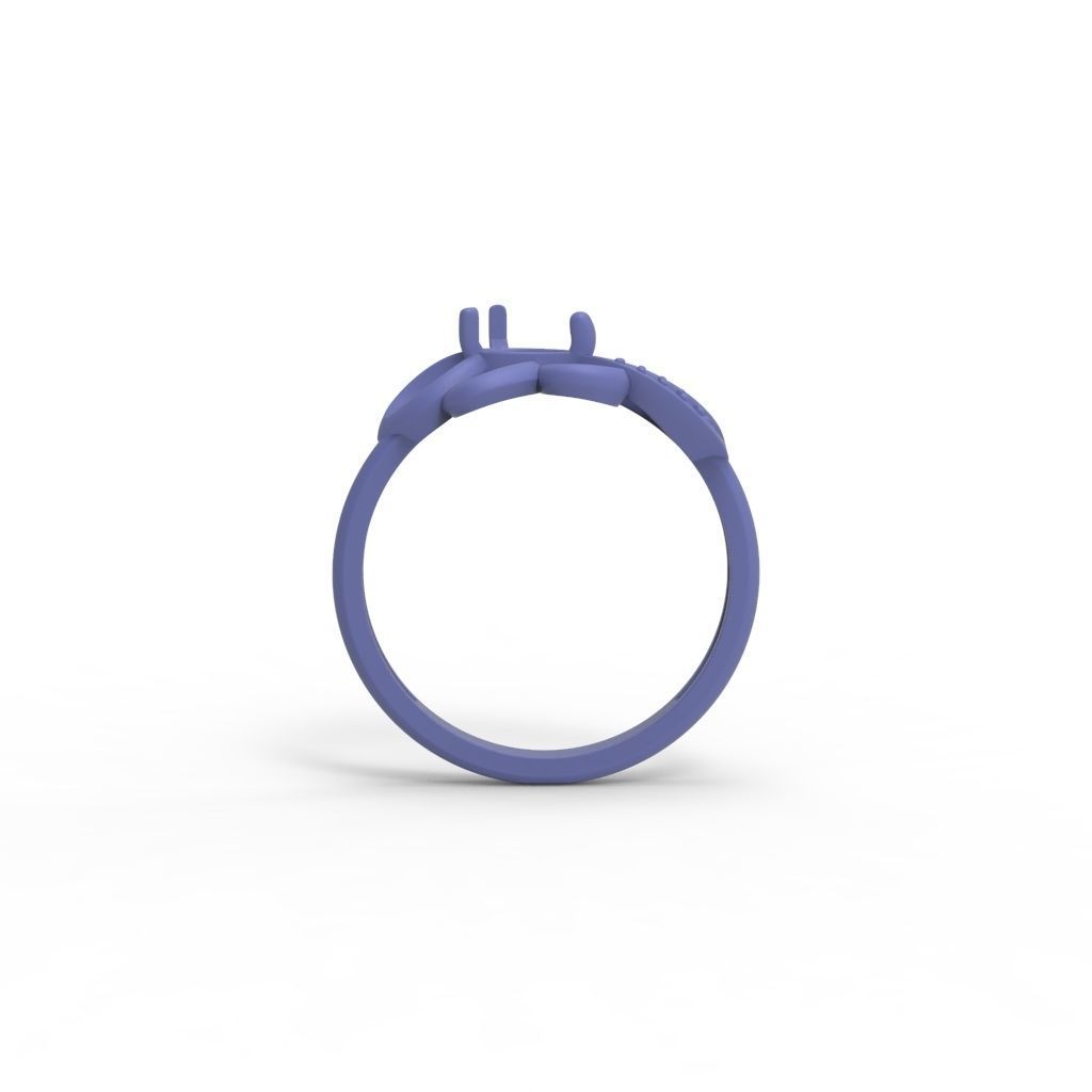 Women Ring with gem and diamonds 3dm stl 3D print model 3D print model_28