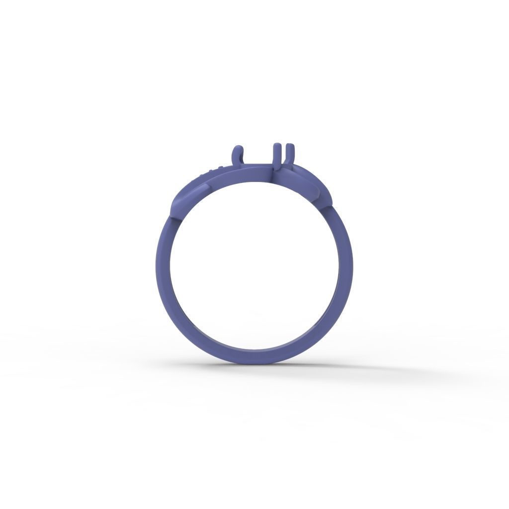 Women Ring with gem and diamonds 3dm stl 3D print model 3D print model_22