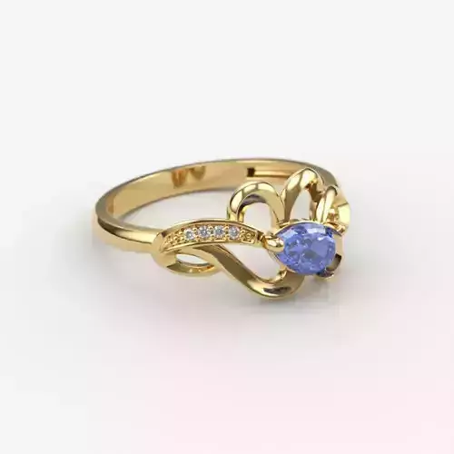 Women Ring with gem and diamonds 3dm stl 3D print model 3D print model Women Ring with gem and diamonds 3dm stl 3D print model 3D print model