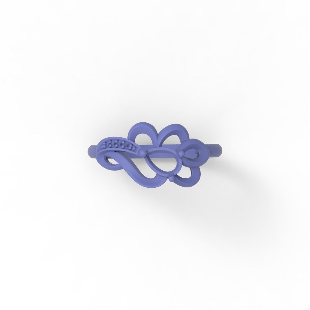 Women Ring with gem and diamonds 3dm stl 3D print model 3D print model_26