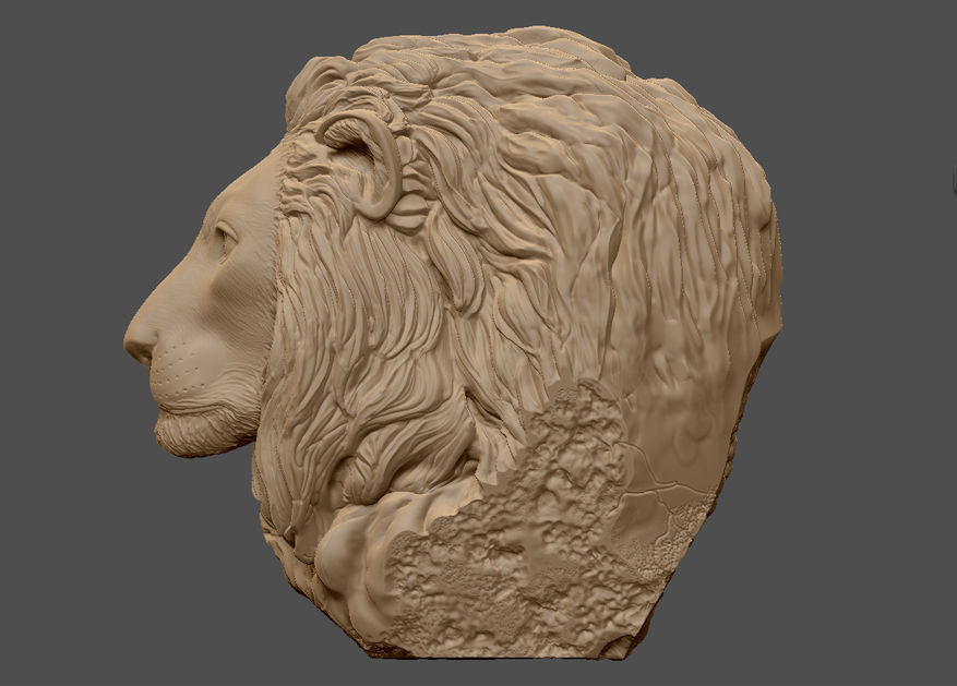 Lion Bust Head -  3D print model 3D print model_2