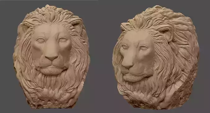 Lion Bust Head -  3D print model 3D print model