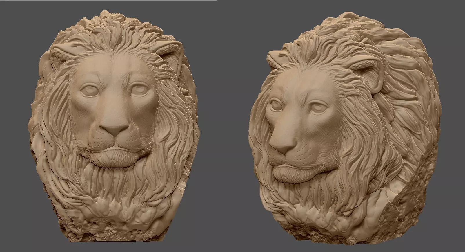 Lion Bust Head -  3D print model 3D print model_0