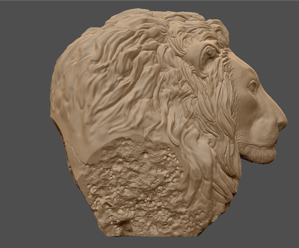Lion Bust Head -  3D print model 3D print model_1