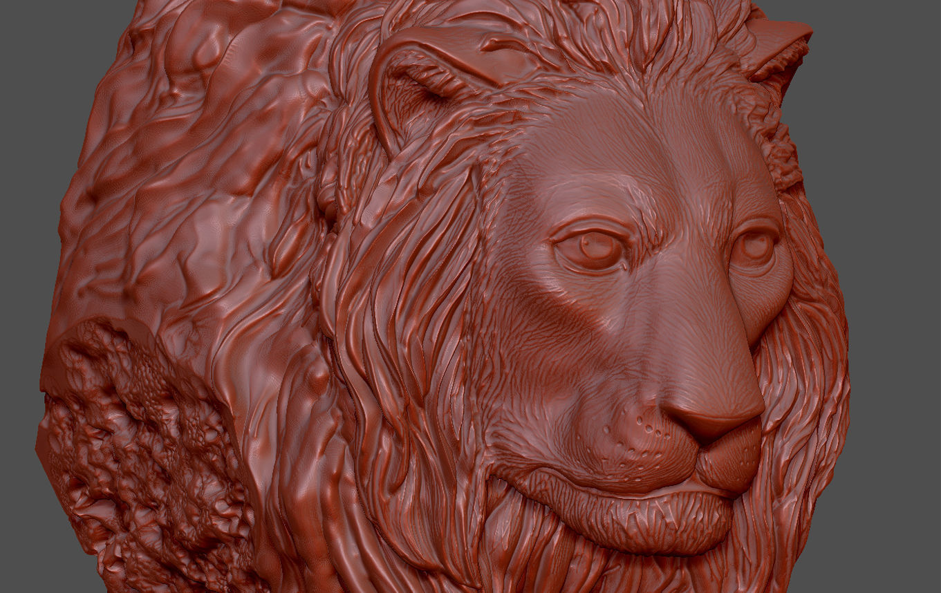Lion Bust Head -  3D print model 3D print model_3
