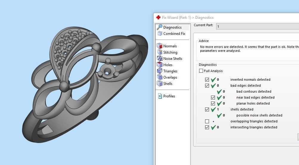 Women Ring with gem and diamonds 3dm stl 3D print model 3D print model_33