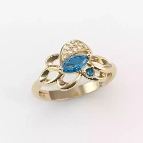 Women Ring with gem and diamonds 3dm stl 3D print model 3D print model Women Ring with gem and diamonds 3dm stl 3D print model 3D print model