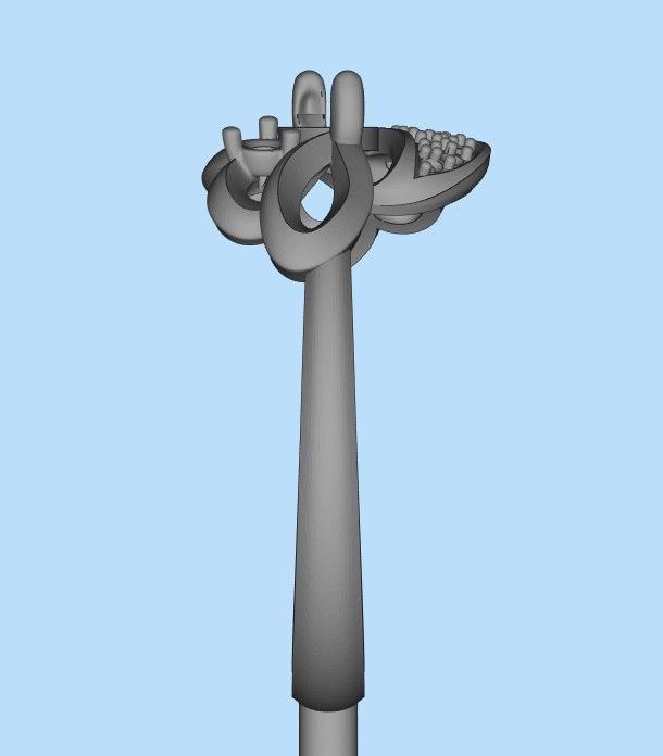 Women Ring with gem and diamonds 3dm stl 3D print model 3D print model_29