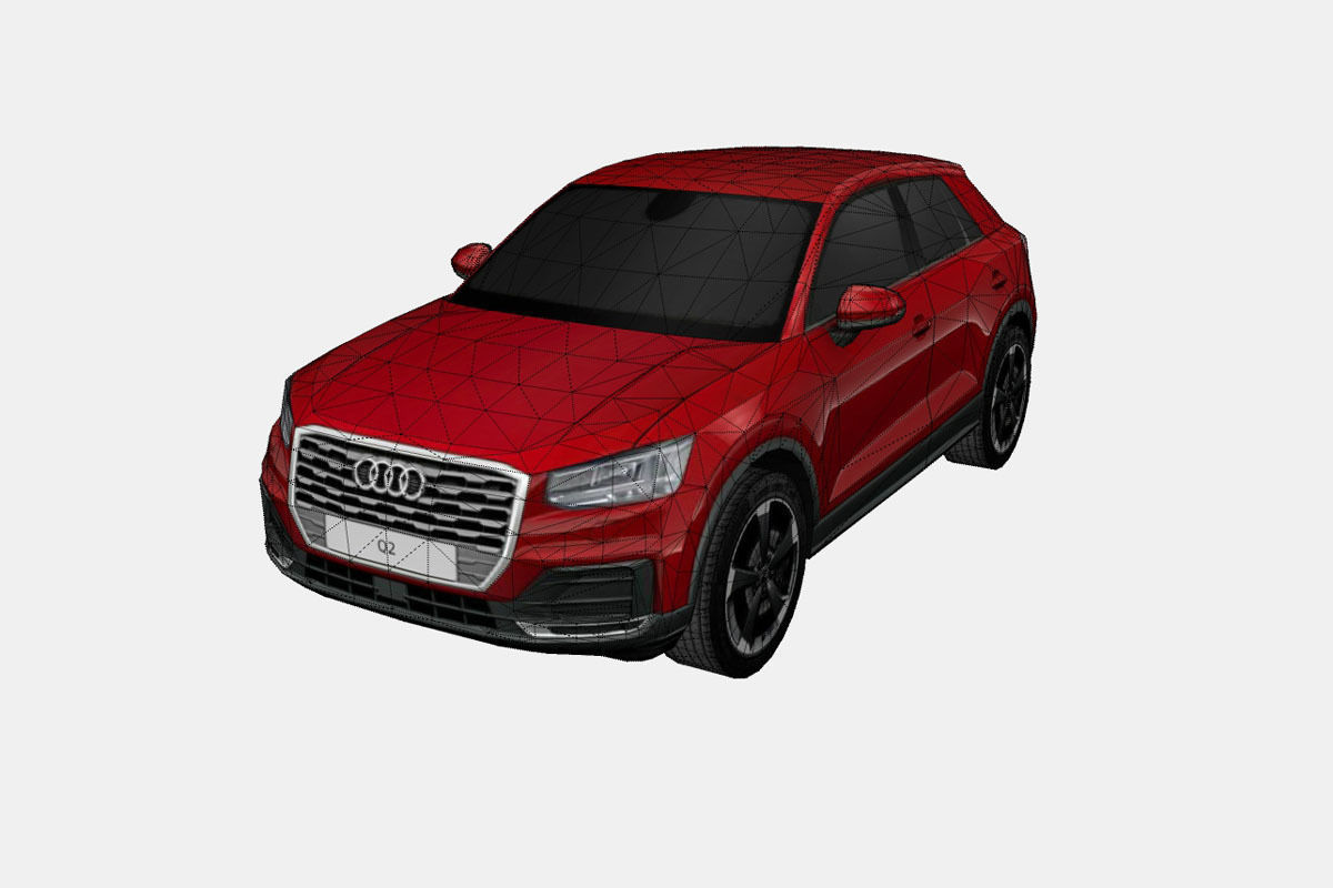 Audi Q2 2017 Low-poly 3D model_16