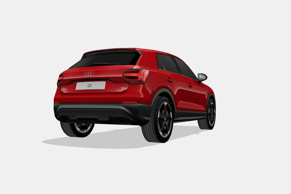 Audi Q2 2017 Low-poly 3D model_11