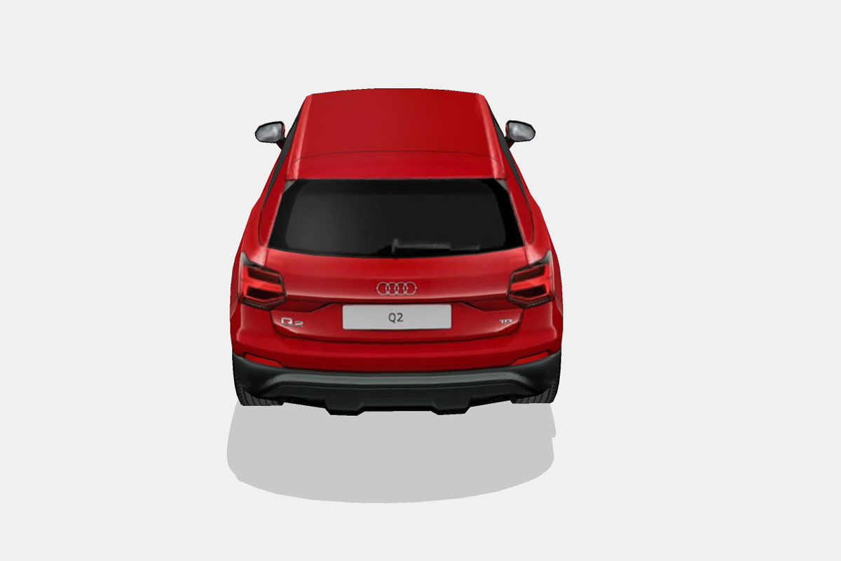 Audi Q2 2017 Low-poly 3D model_9
