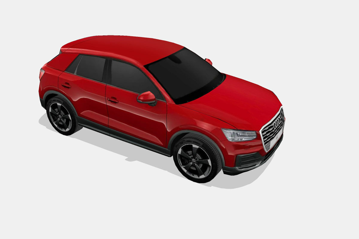 Audi Q2 2017 Low-poly 3D model_14