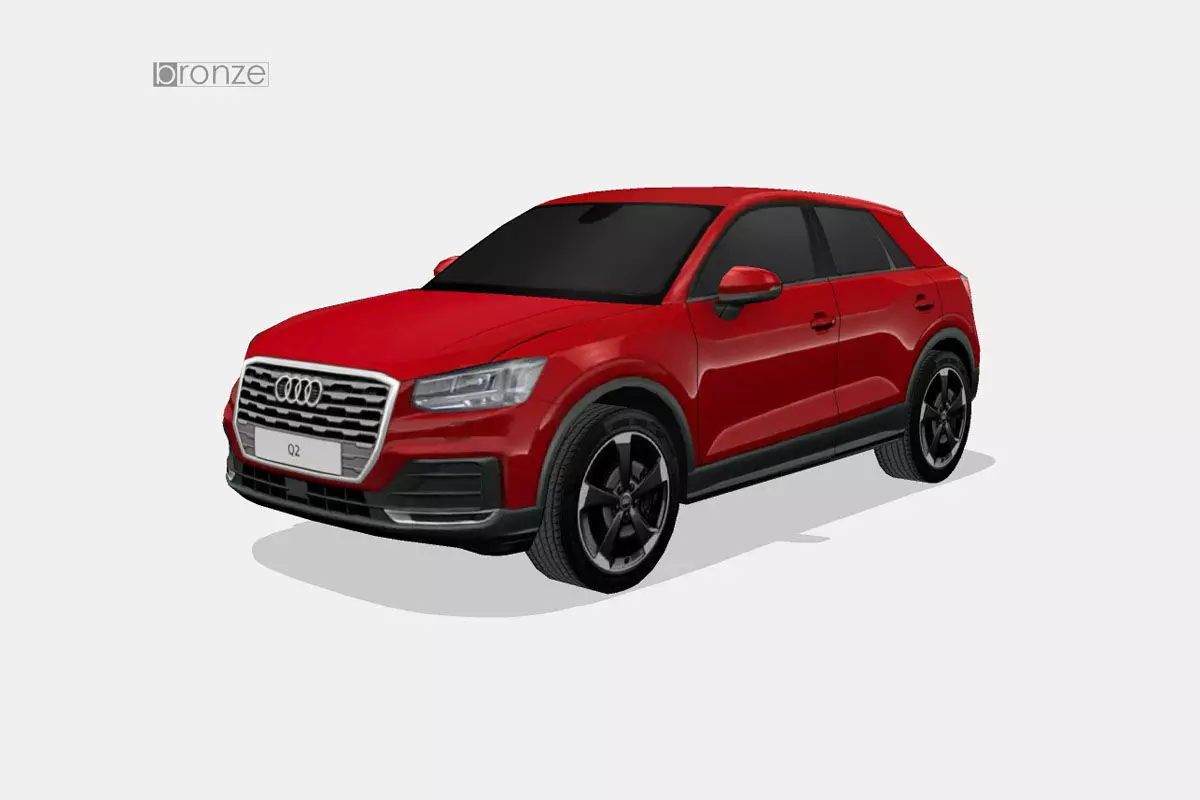 Audi Q2 2017 Low-poly 3D model_0