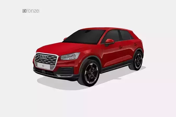 Audi Q2 2017 Low-poly 3D model