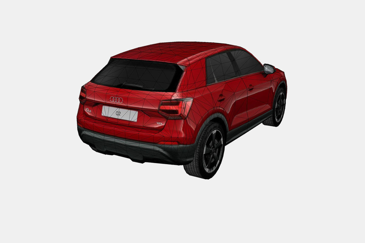 Audi Q2 2017 Low-poly 3D model_17