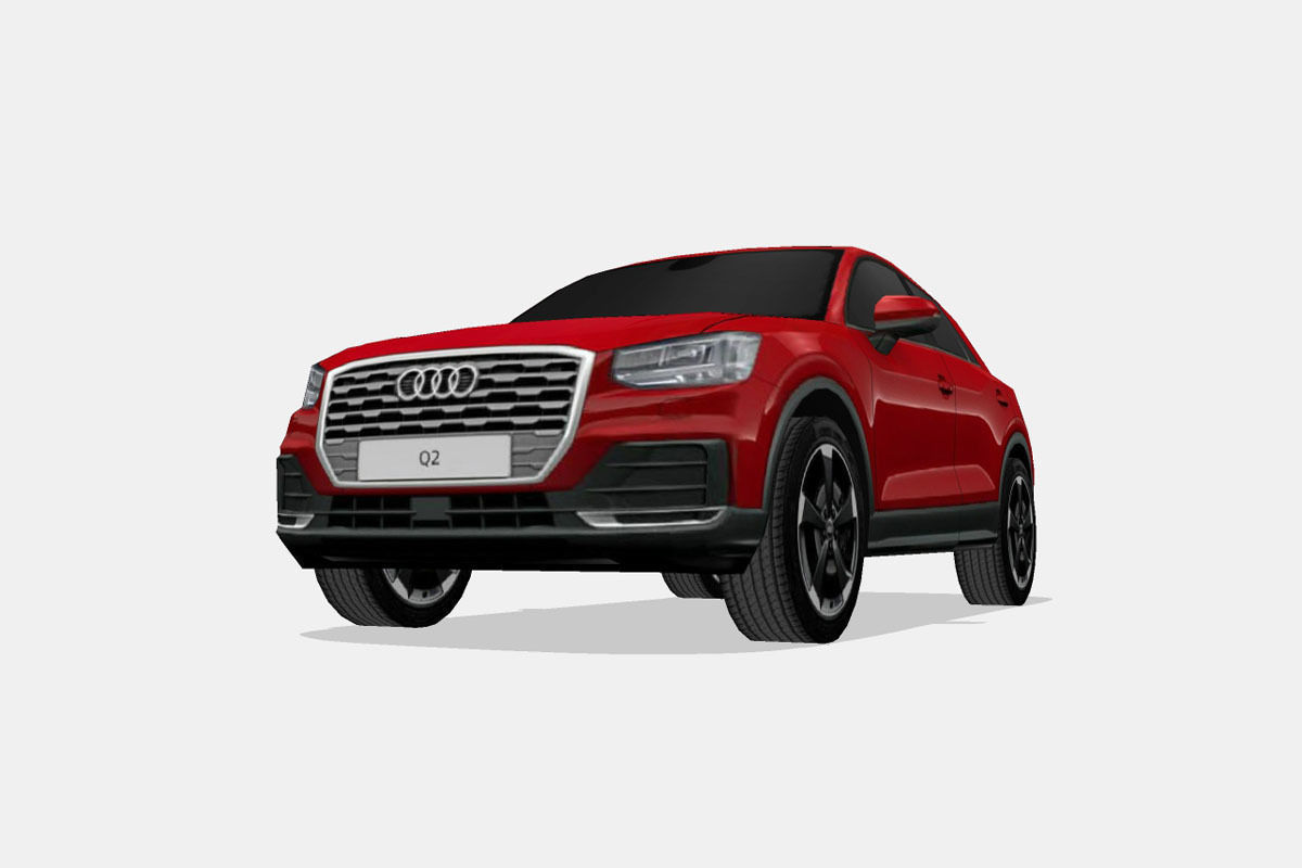 Audi Q2 2017 Low-poly 3D model_4