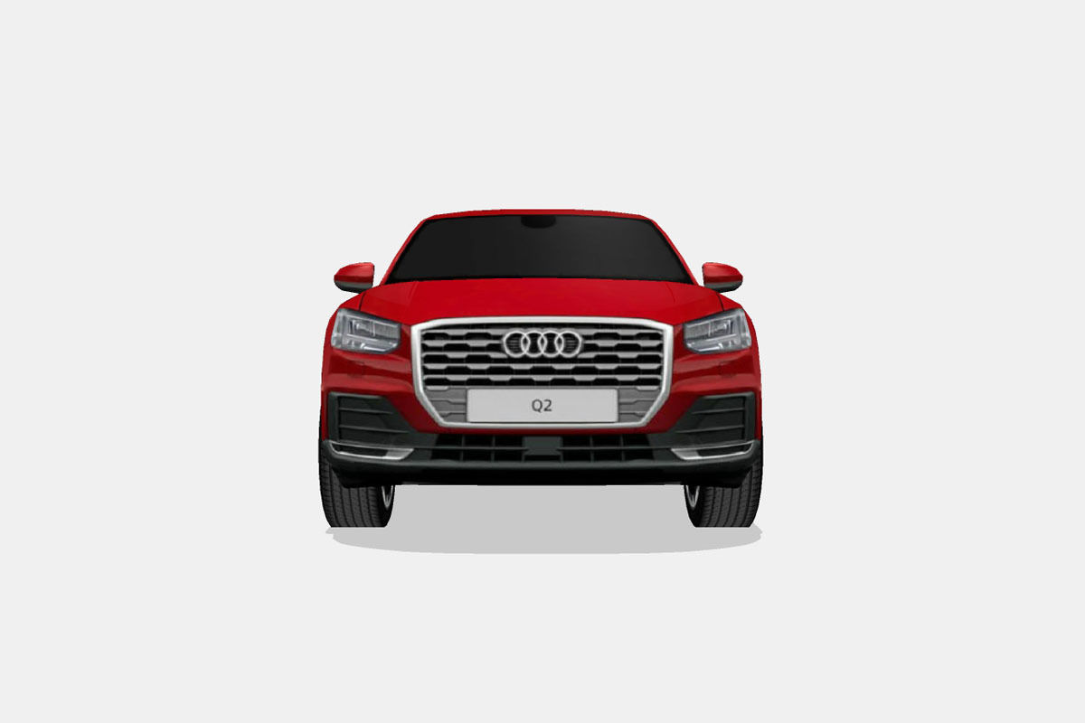 Audi Q2 2017 Low-poly 3D model_3