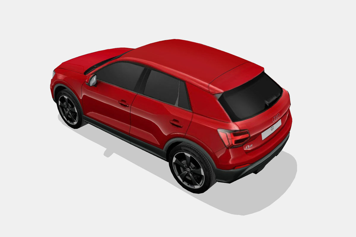 Audi Q2 2017 Low-poly 3D model_7
