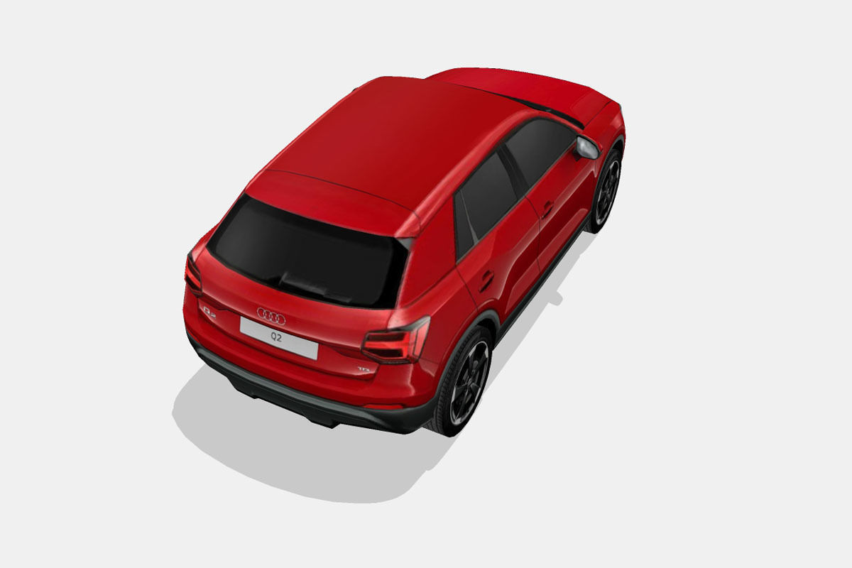 Audi Q2 2017 Low-poly 3D model_10