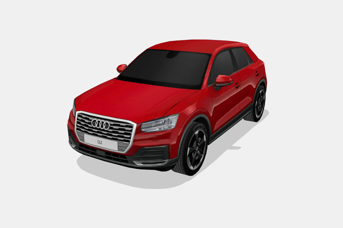 Audi Q2 2017 Low-poly 3D model_5