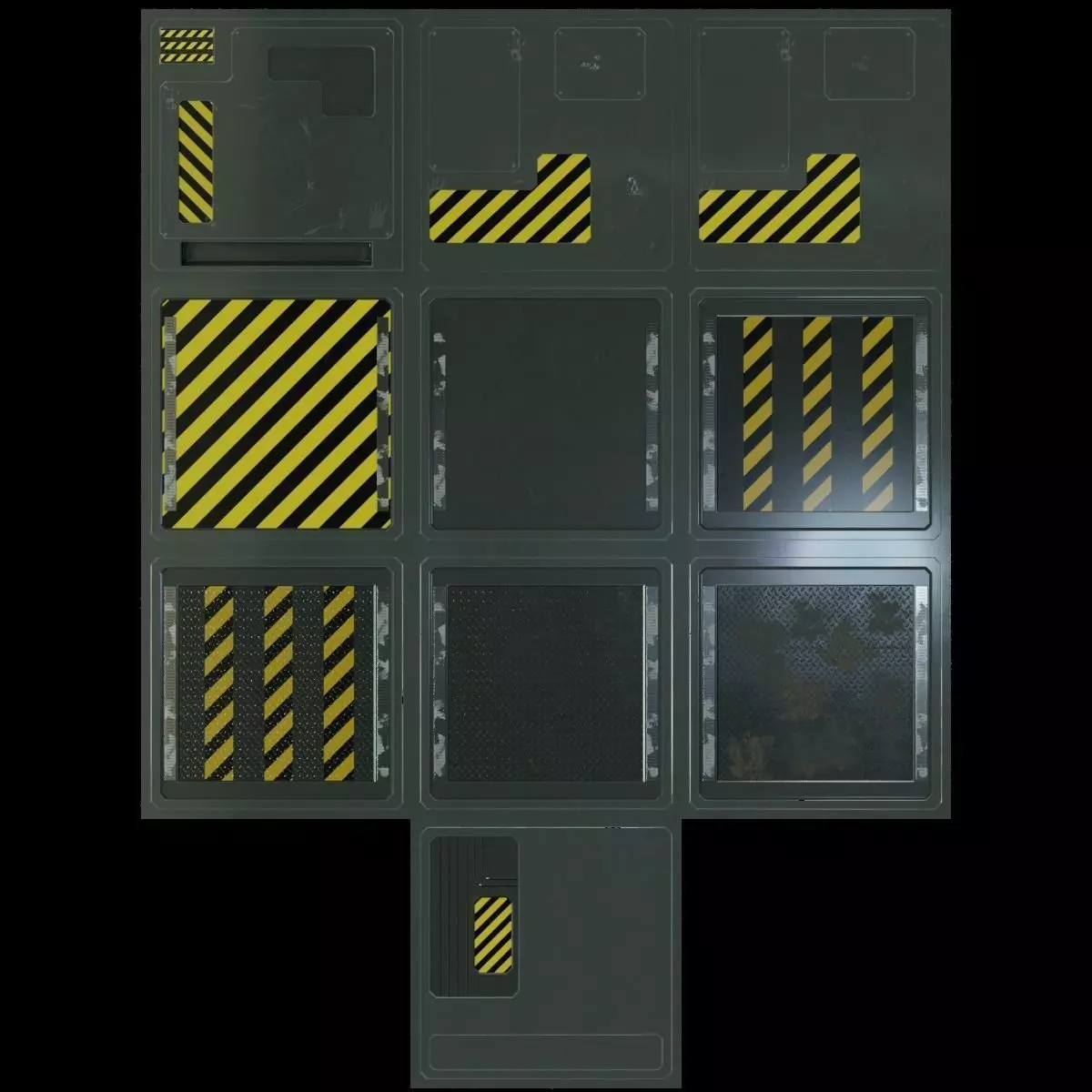 Futuristic Spaceship Interior Tileable Texture Pack PBR Texture_0