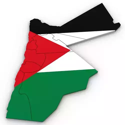 3d Political Map of Jordan 3D model