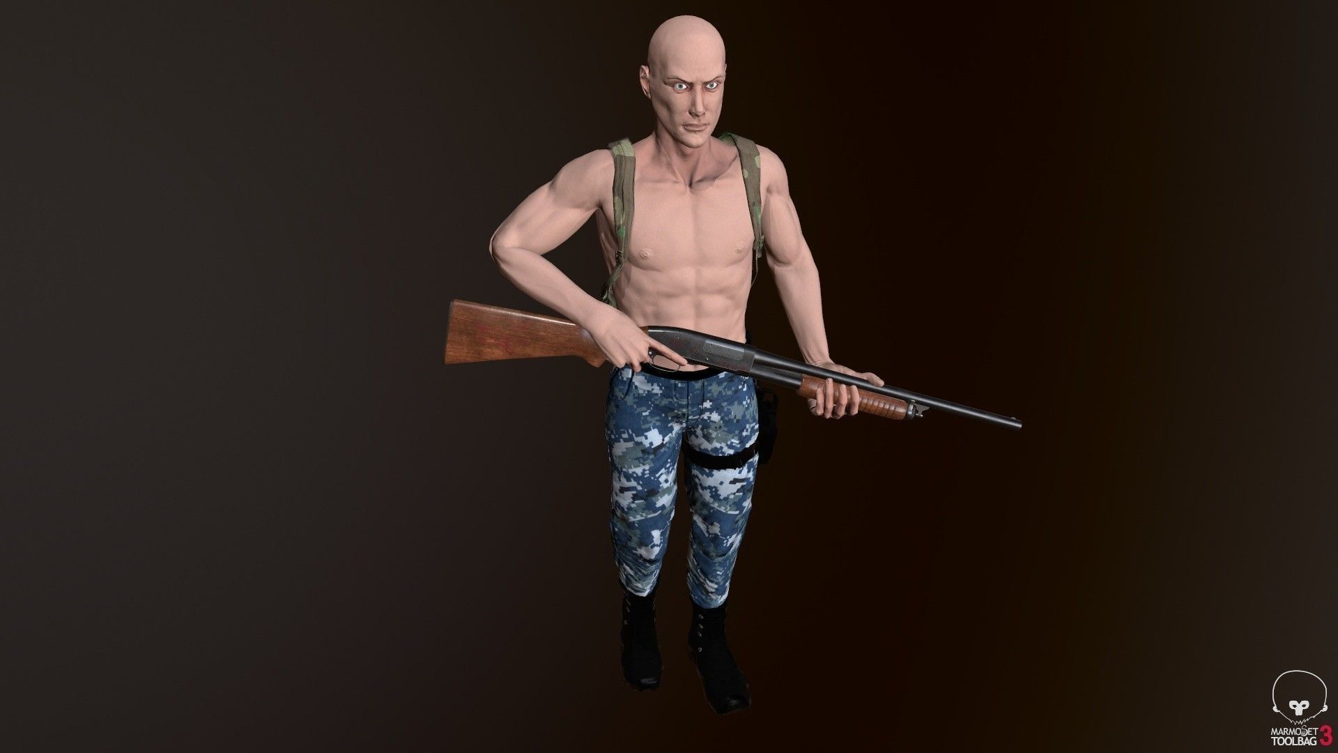 Survivor Man Low-poly 3D model_3