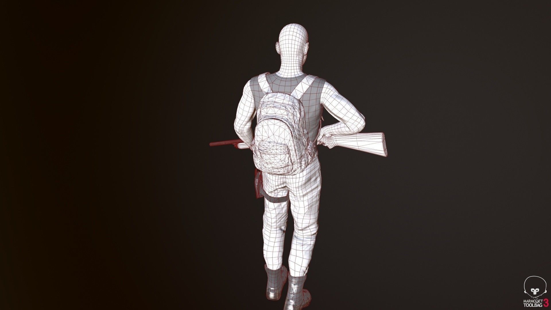 Survivor Man Low-poly 3D model_8