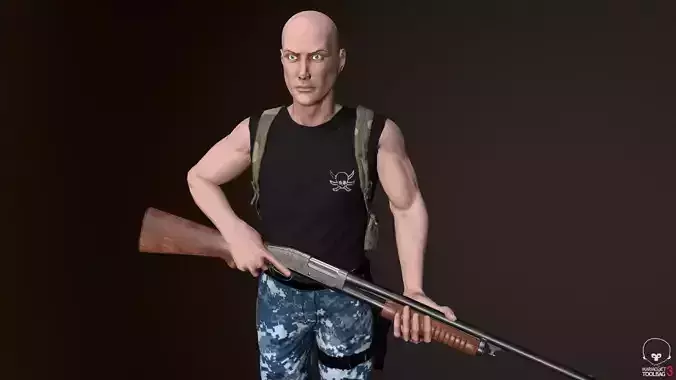 Survivor Man  Low-poly 3D model