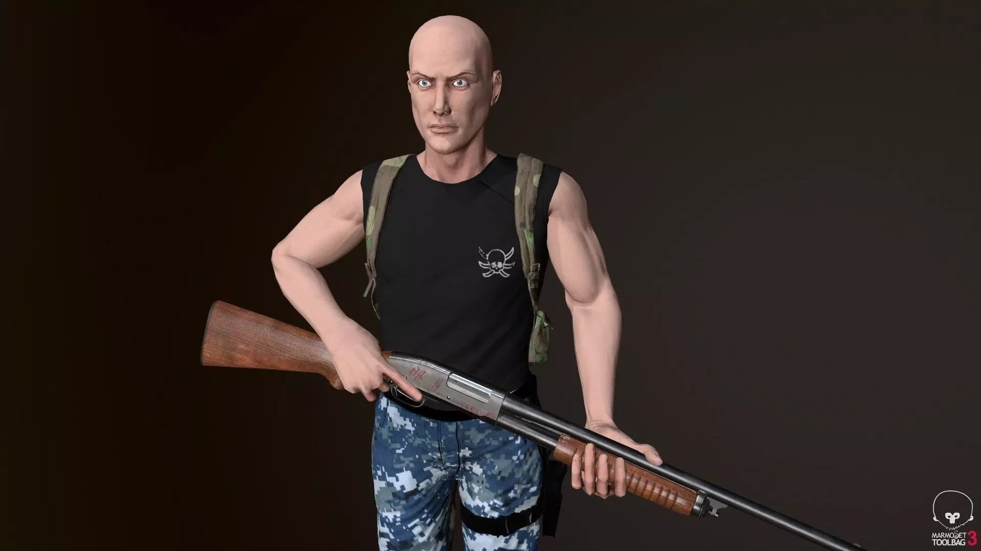 Survivor Man Low-poly 3D model_0