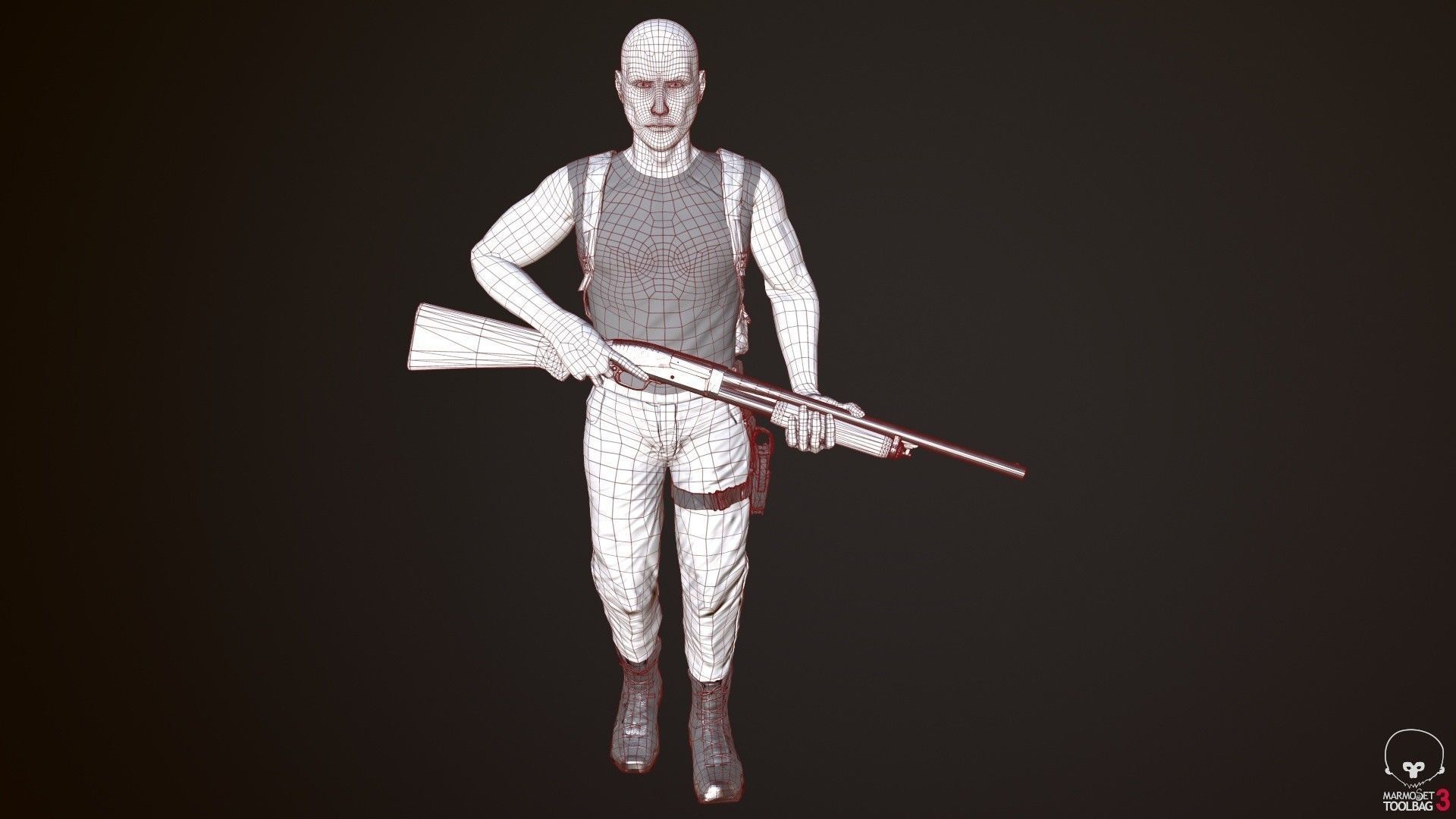 Survivor Man Low-poly 3D model_7