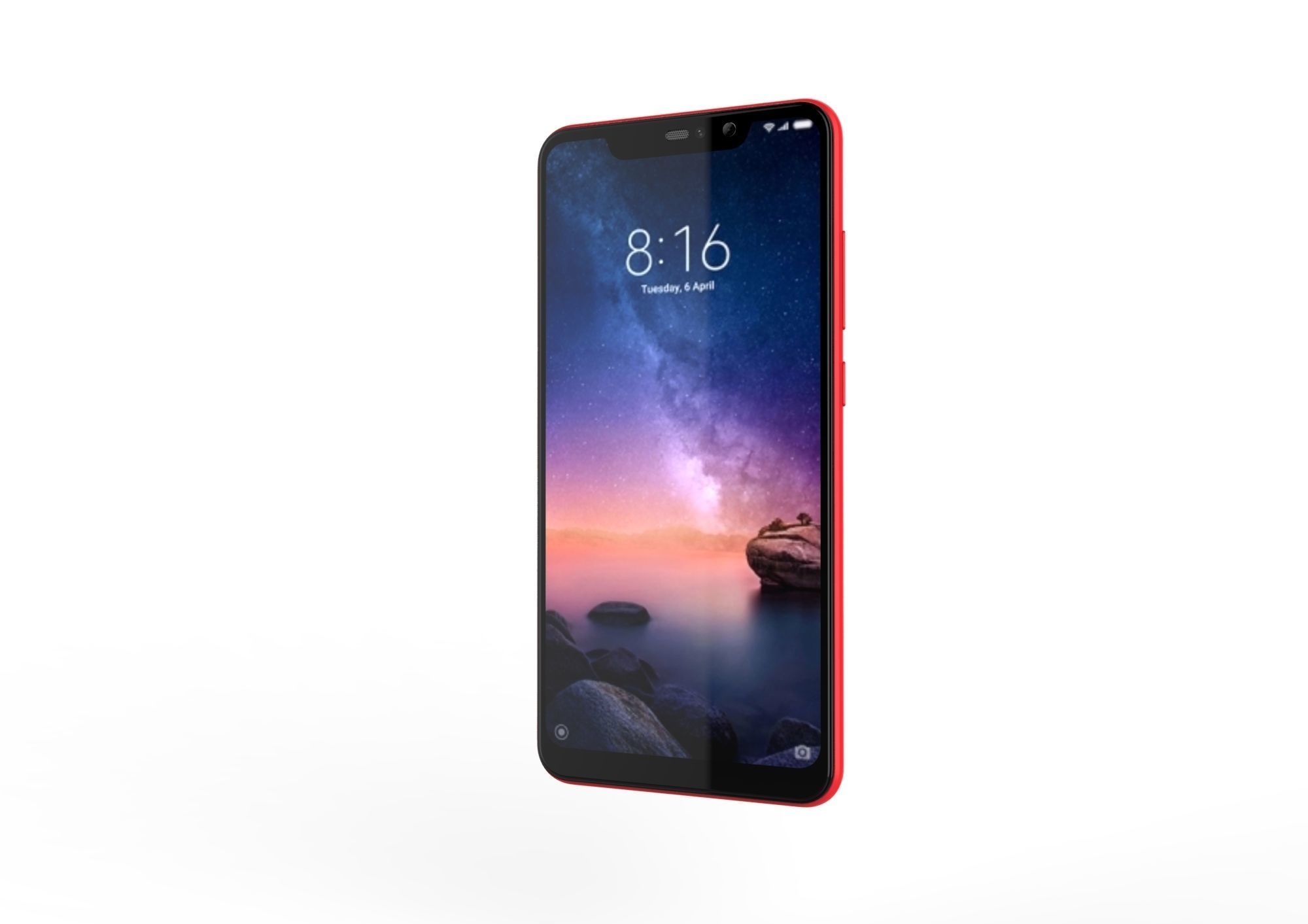 Xiaomi Redmi Note 6 Pro red phone 3D model 3D print model_4