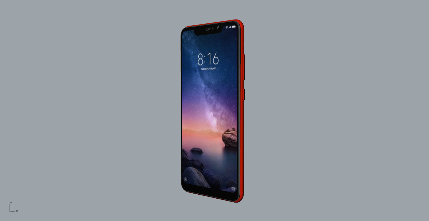 Xiaomi Redmi Note 6 Pro red phone 3D model 3D print model_12
