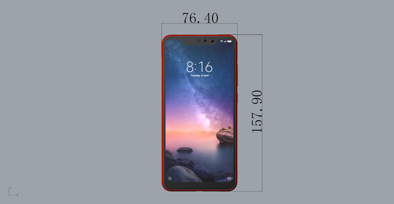 Xiaomi Redmi Note 6 Pro red phone 3D model 3D print model_10