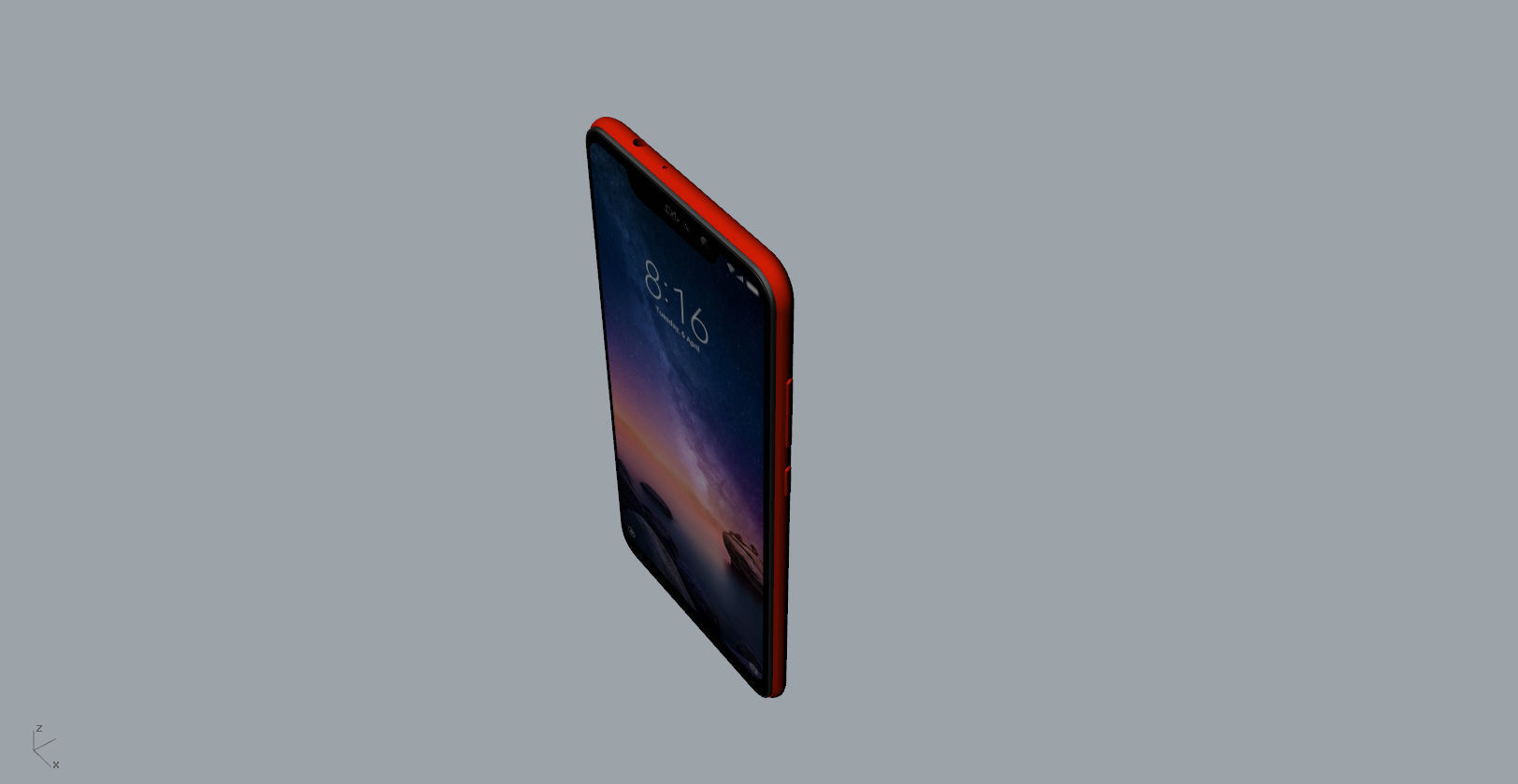 Xiaomi Redmi Note 6 Pro red phone 3D model 3D print model_16