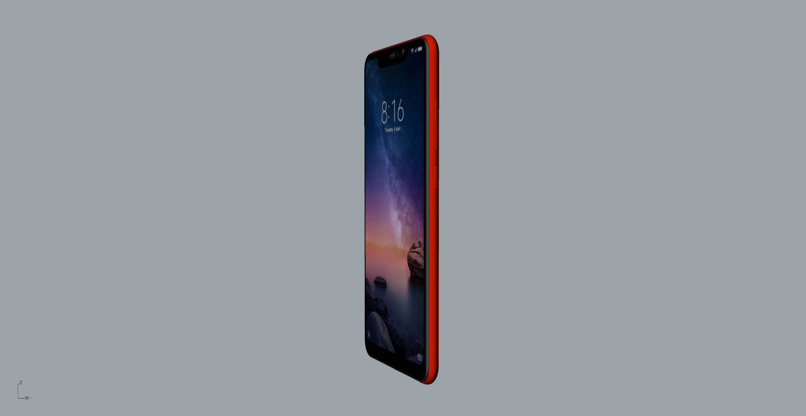 Xiaomi Redmi Note 6 Pro red phone 3D model 3D print model_23