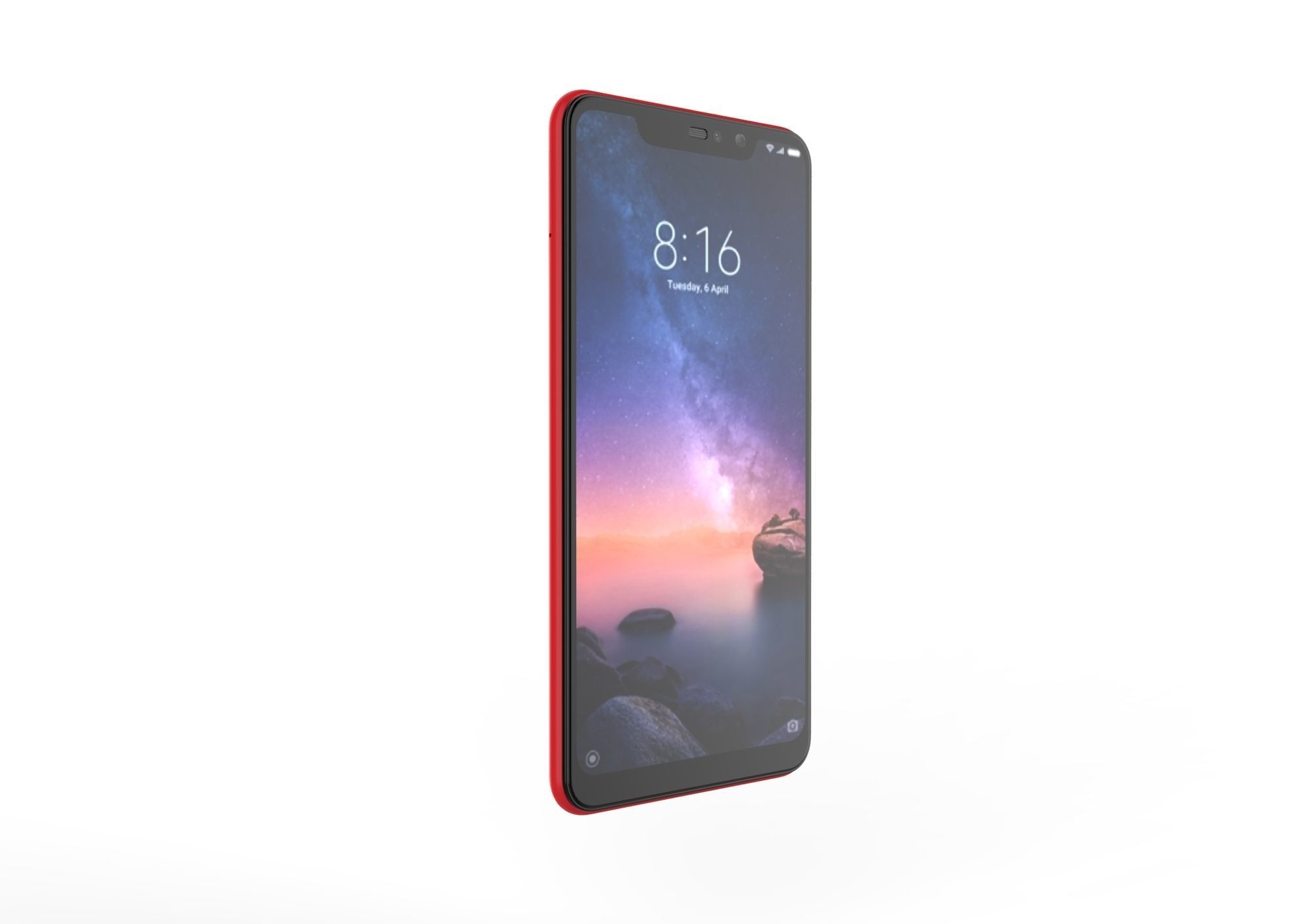 Xiaomi Redmi Note 6 Pro red phone 3D model 3D print model_6