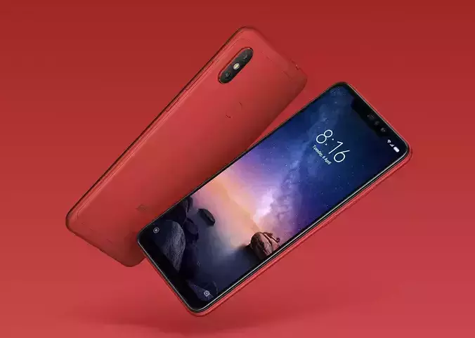 Xiaomi Redmi Note 6 Pro red phone 3D model 3D print model