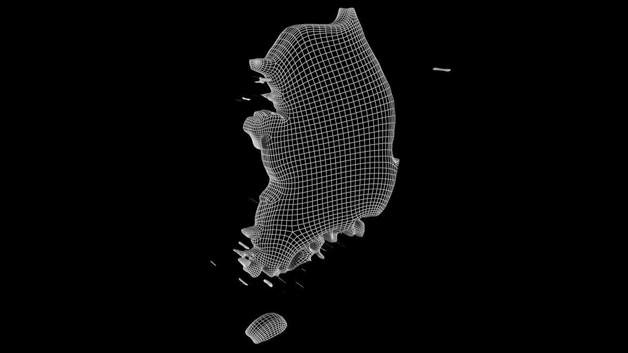 South Korea Map  Low-poly 3D model_6