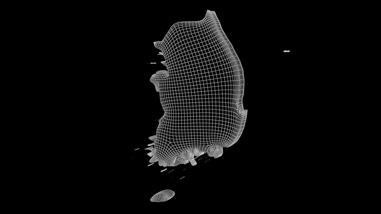 South Korea Map  Low-poly 3D model_5