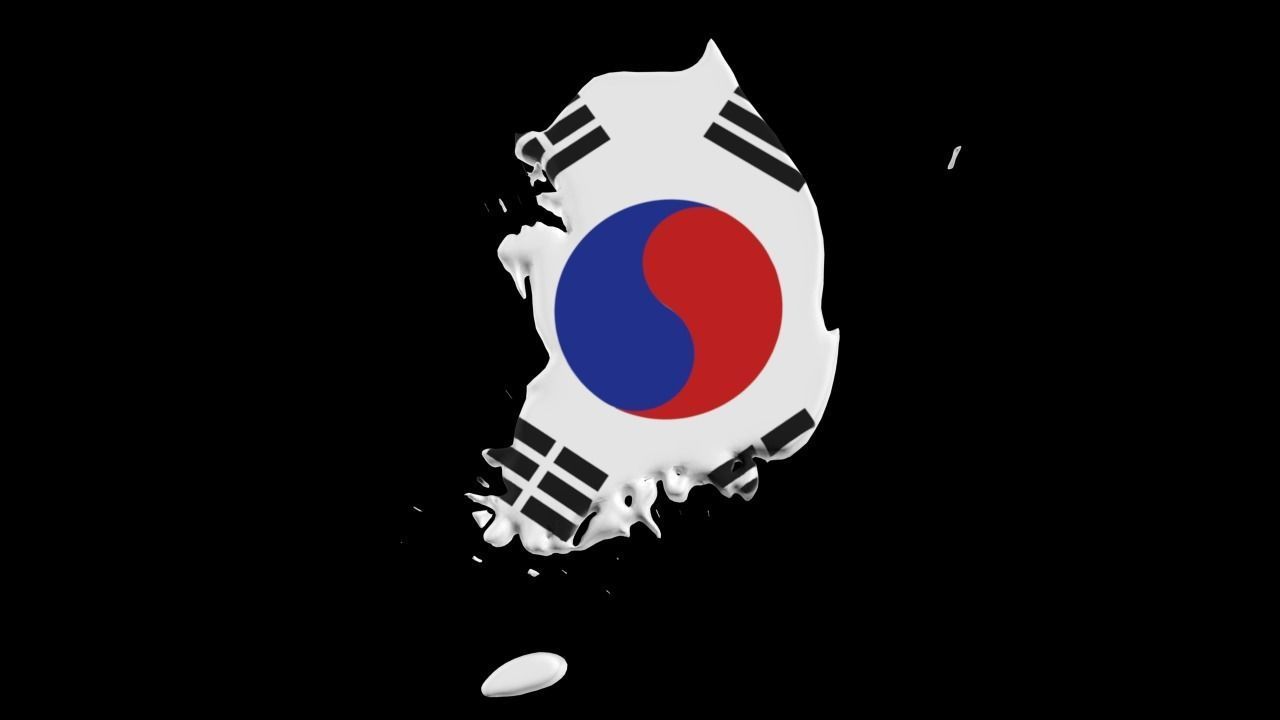 South Korea Map  Low-poly 3D model_3