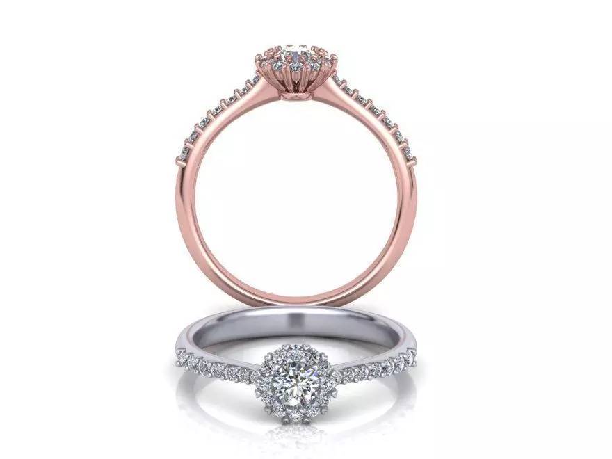 Diana Engagement ring Own Paradise design N10312 3D print model