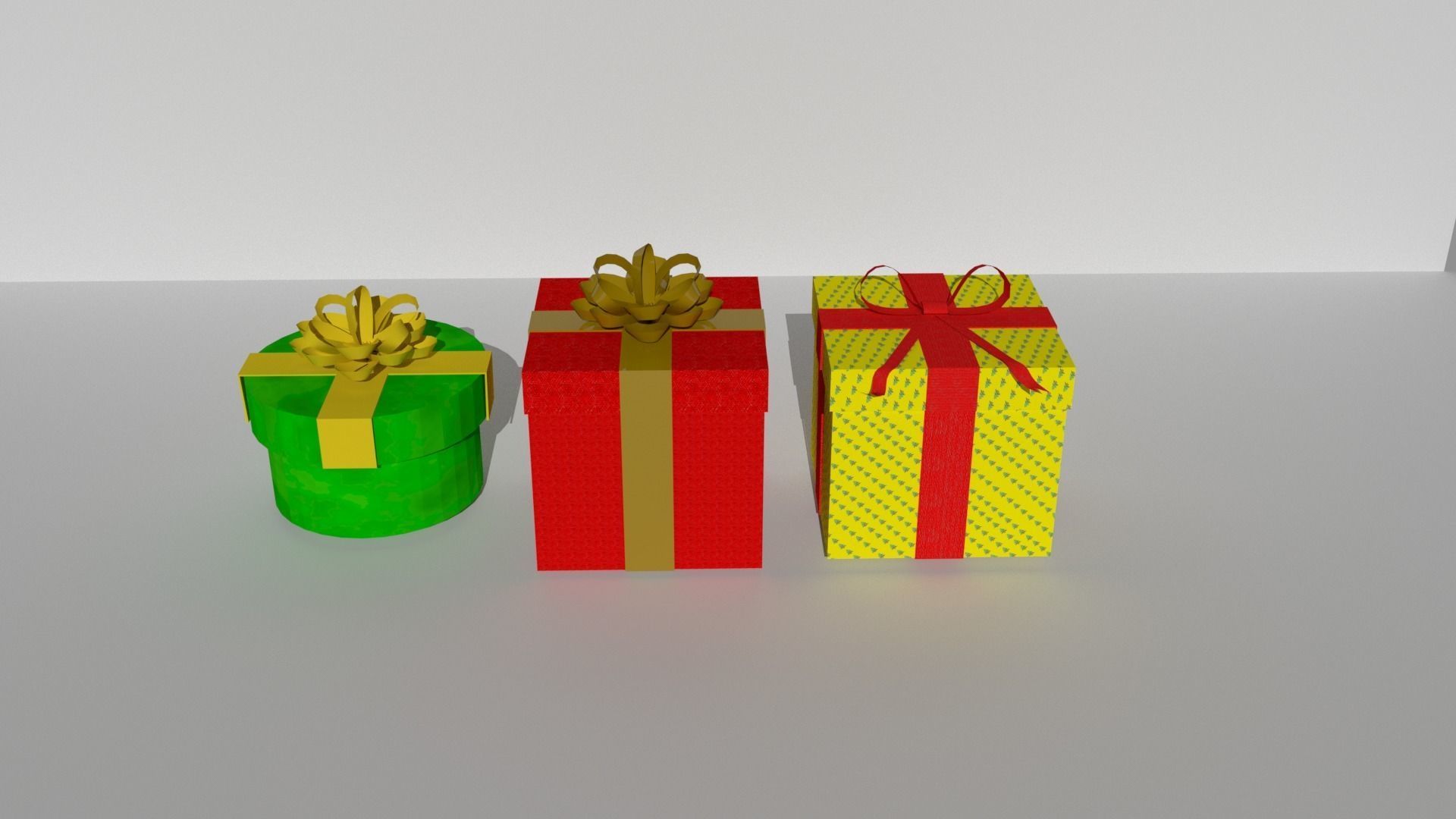 Gift christmas Low-poly 3D model_3