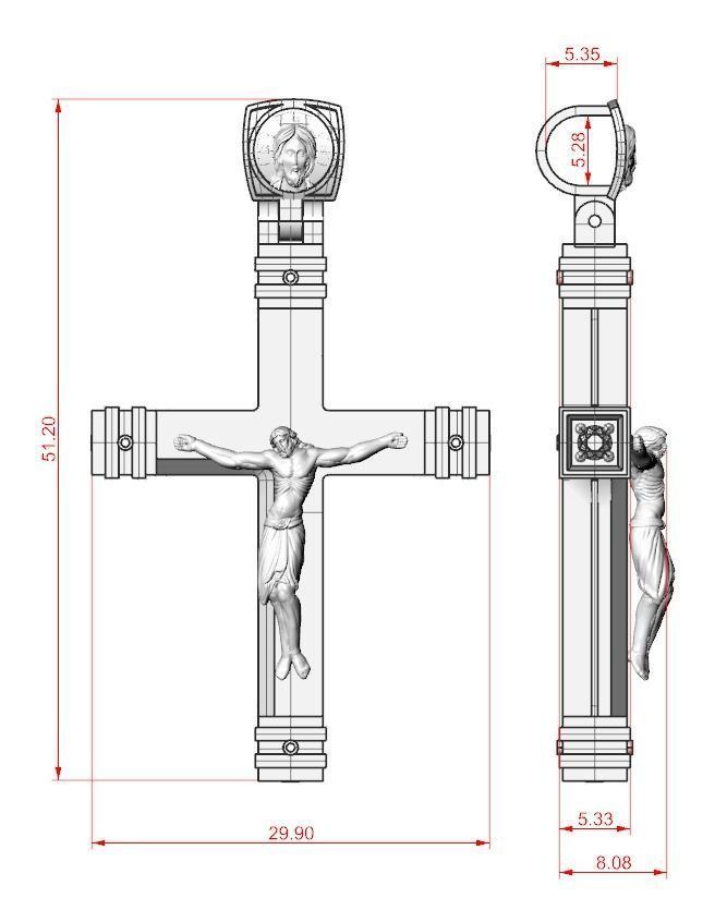 Stylish cross with wooden inserts 444 3D print model_15