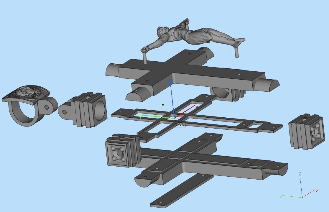 Stylish cross with wooden inserts 444 3D print model_16