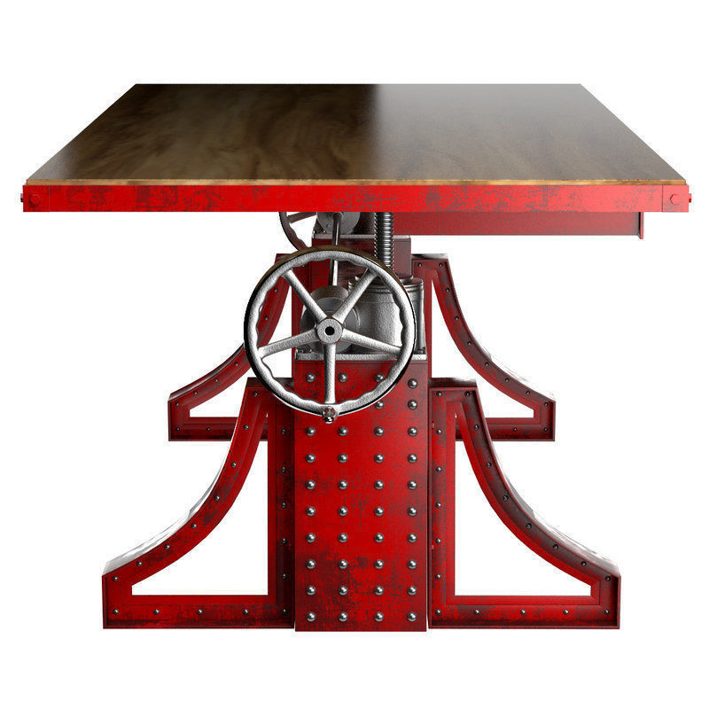 Large Desk Monika Idustrial 3D model_2